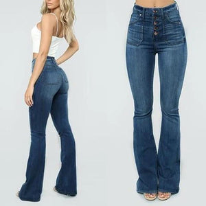 Slim Jeans mit hoher Taille und Knopfleiste