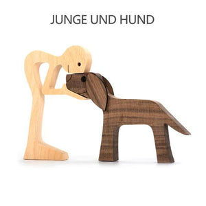 Pet Lover Tischdekoration aus Holzskulpturen