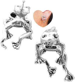 Zwei-Frosch-Ohrringe, Froschliebhaber-Schmuck (1 kaufen, 1 gratis bekommen)