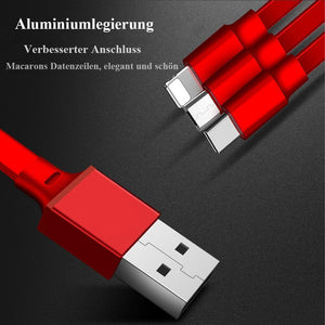 Multi USB Kabel,Einziehbares Ladekabel 3 in 1 Micro Type C Kompatibel für iPhone Android Smartphone