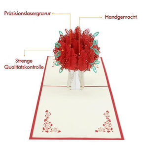 Romantische Rosenstrauß-Popup-Karte